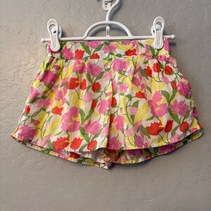 Janie and Jack lightweight lined pink and yellow floral shorts girls size 4
